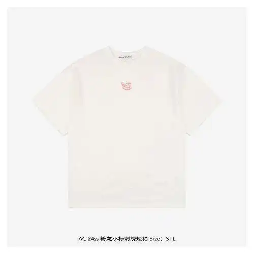 Ac*ne 24ss pink dragon logo embroidered short sleeves