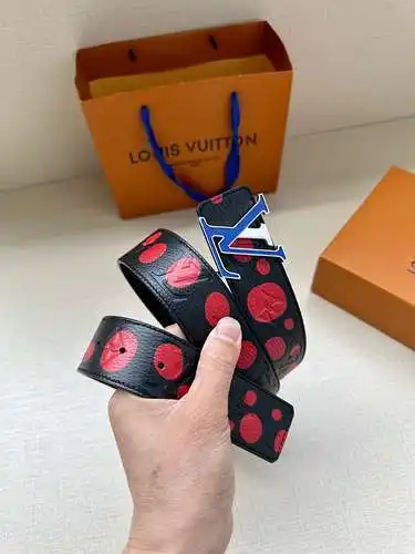 LV original men's leather belt counter quality LV men's belt ready stock wholesale width 4.0CM compl