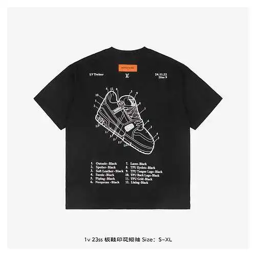 1v 23ss sneakers printed short sleeves