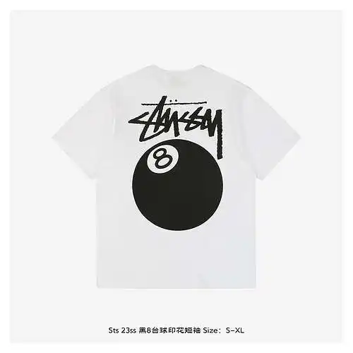Sts 23ss negro 8 estampado billar manga corta