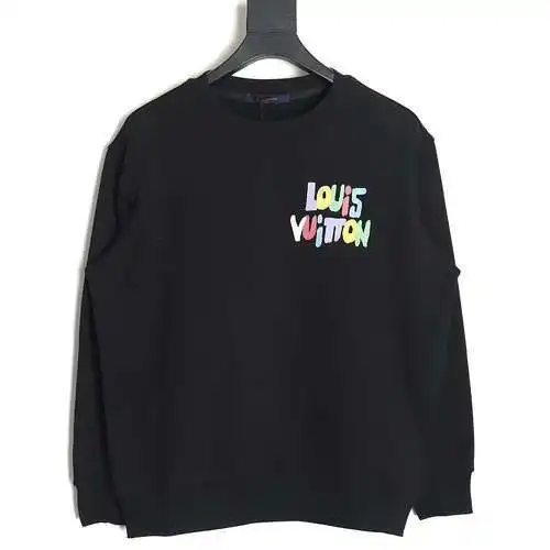 LV Louis Vuitton 24SS colorful letter print crew neck sweatshirt