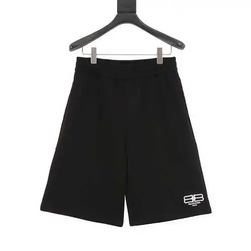 BLCG classic double B logo letter embroidered terry shorts