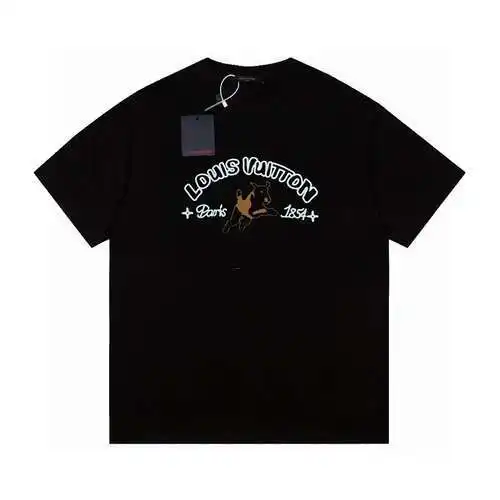 Camiseta de manga corta LV Louis Vuitton 24ss bulldog de silicona tridimensional