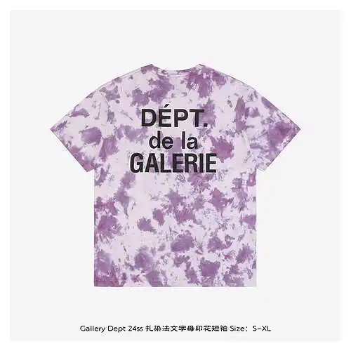 GD 24ss manga corta con estampado de letras francesas teñidas anudadas