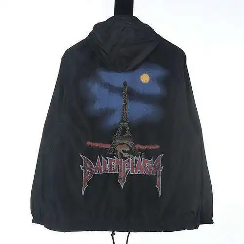 Balenciaga BLCG Metallic Tower Night View Waterproof Jacket Jacket