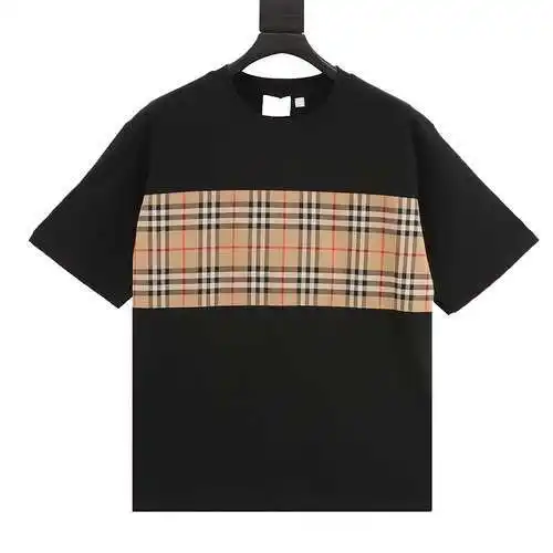 BBR chest patchwork plaid short-sleeved T-shirt