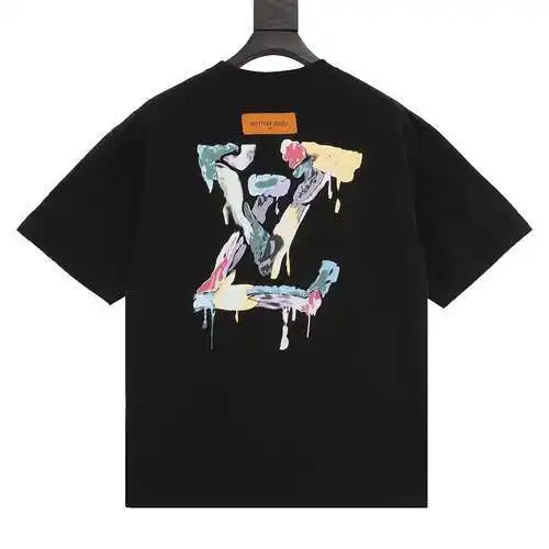 1V 23ss graffiti hand-painted large letter print short sleeves