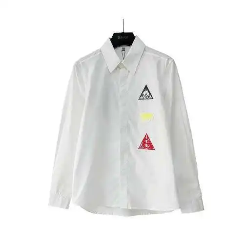 Dior CD 23 nueva camisa de manga larga con graffiti bordado en forma de triángulo