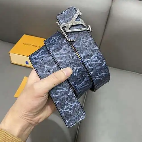 LV original men's leather belt counter quality LV men's belt ready stock wholesale width 4.0CM compl