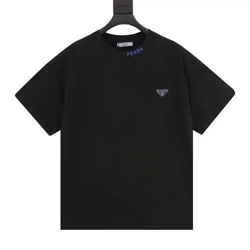 PRD Prada triangle logo collar lettering short-sleeved T-shirt