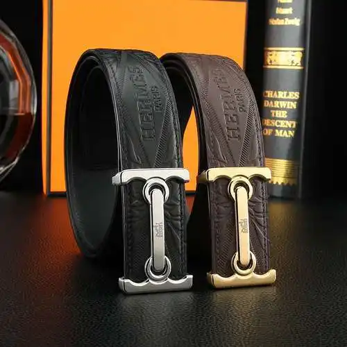 Hermès original men's genuine leather belt counter quality Hermès men's belt ready for sale width 3.