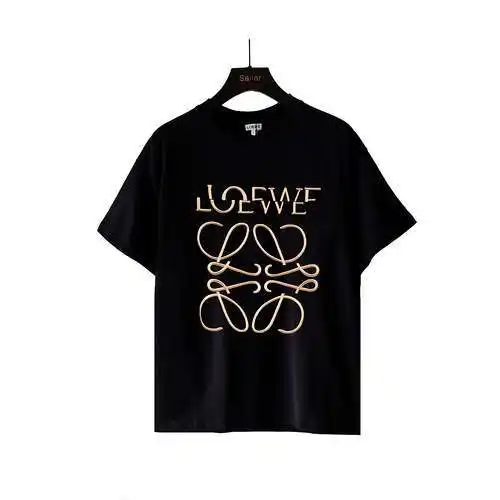 LE Luo Yiwei gold thread embroidered logo offset short-sleeved T-shirt