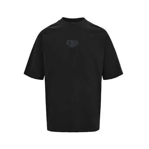 BLCG/Balenciaga lock button embroidered baby's breath hot diamond short sleeves
