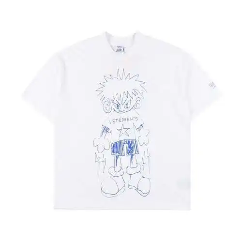 VE*TEMENTS/VE*TEMENTS 24ss crayón graffiti estampado mangas cortas