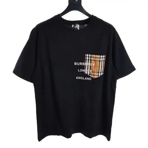BBR plaid pocket laminated letter short sleeves