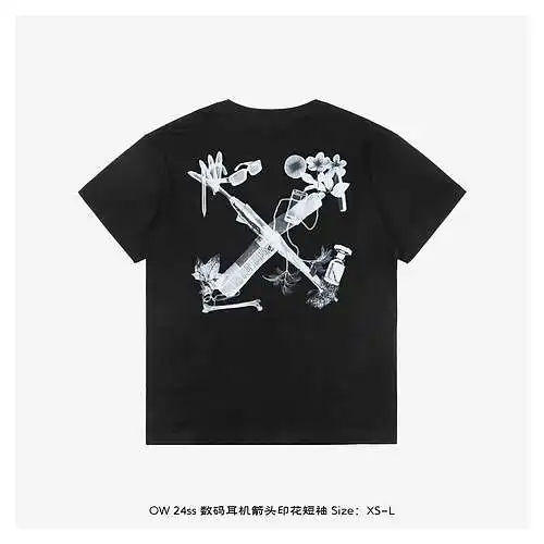 OW 24ss digital headphones arrow print short sleeves