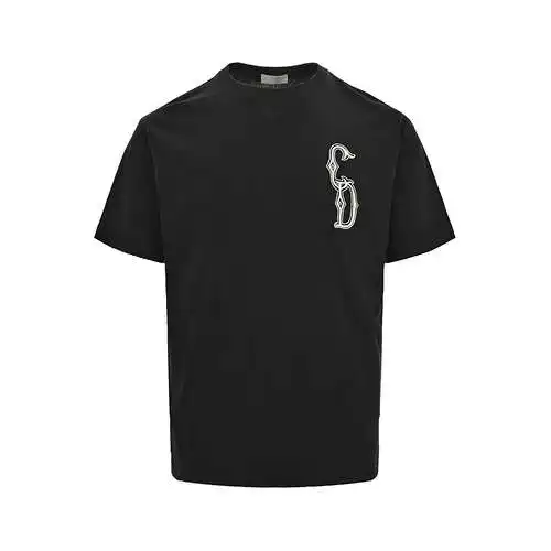CD/Dior 24ss gold thread embroidered CD short sleeves