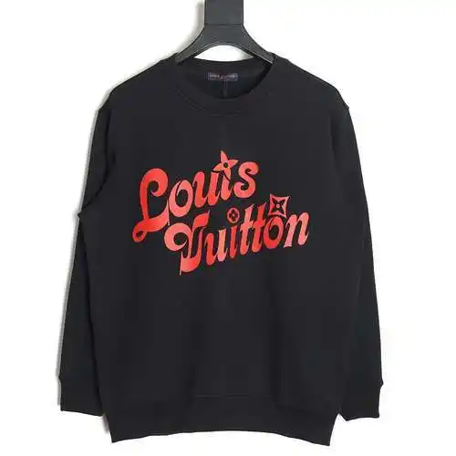 LV Louis Vuitton 24SS red letter print crew neck sweatshirt