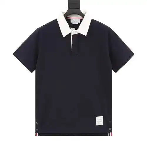 TB 24 early spring style contrast collar short-sleeved POLO shirt royal blue