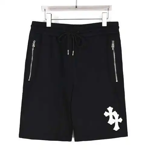 CH/Croxin 24SS Sanskrit metal zipper cross patch embroidery shorts