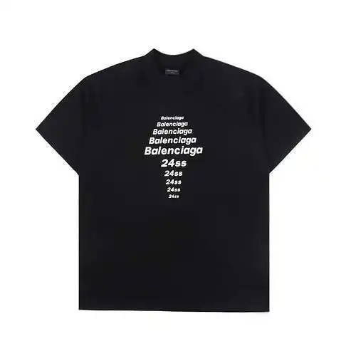 Camiseta de manga corta sencilla con letras clásicas BLCG/Balenciaga