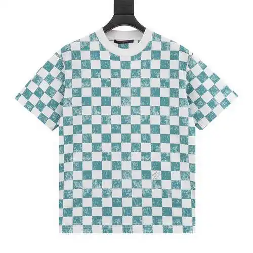 1V Checkerboard all-over print short-sleeved T-shirt