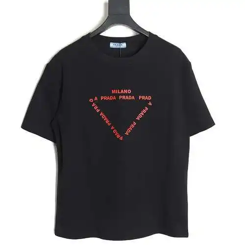 PRD Prada 24SS triangle letter print short-sleeved T-shirt