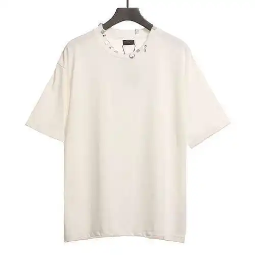 BLCG Balenciaga distressed washed perforated short sleeves white