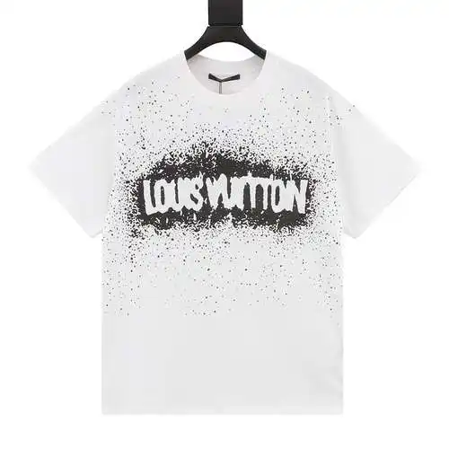 1V splash letter gradient short-sleeved T-shirt