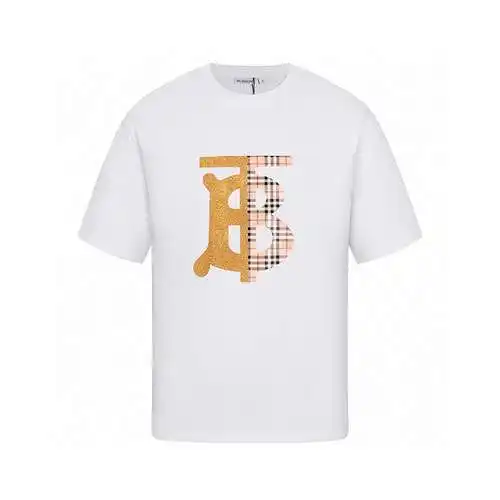 BBR Burberry 24ss primavera y verano nuevo estilo empalme estampado en caliente logo cuello redondo 