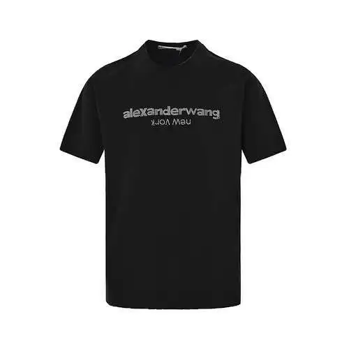 AW/Alexander Wang 23ss rhinestone letters hot diamond short sleeves