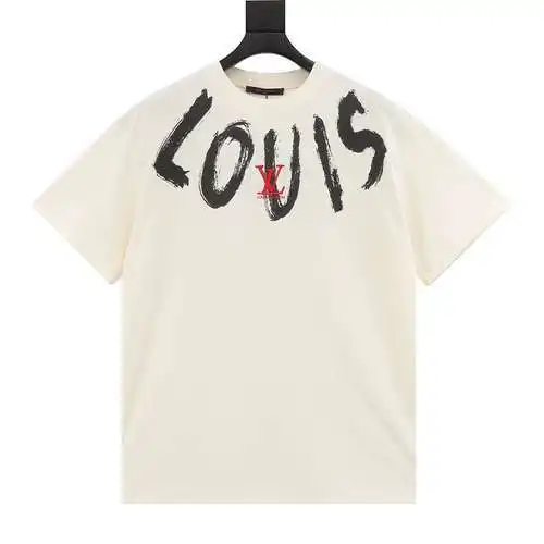 1V large logo hand-painted graffiti embroidered short-sleeved T-shirt