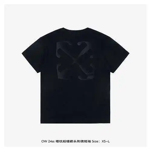 OW 24ss patrón oscuro ancla flecha bordada mangas cortas