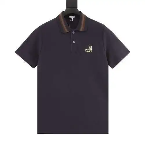 LE Loewe 23SS colorblock embroidered logo short-sleeved POLO shirt on chest