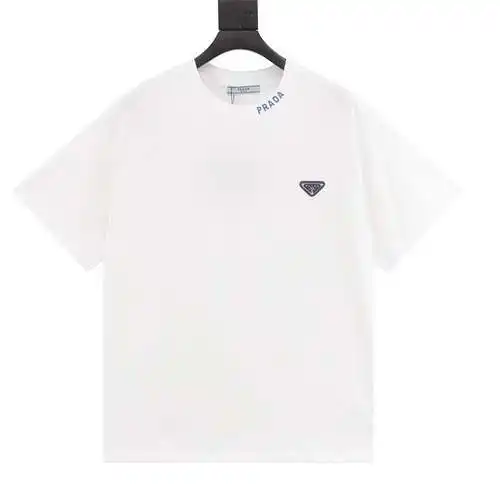 PRD Prada triangle logo collar lettering short-sleeved T-shirt