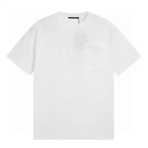 Louis Vuitton/LV new summer style pocket embossed stitching logo jacquard design round neck short sl