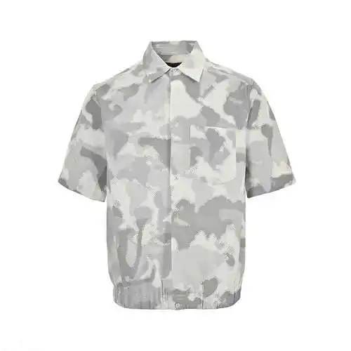 LV/Louis Vuitton 24ss camouflage short-sleeved shirt