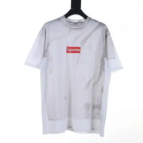 SUP*REME XMM Margiela MM6 camiseta falsa de dos piezas con logo cuadrado de manga corta