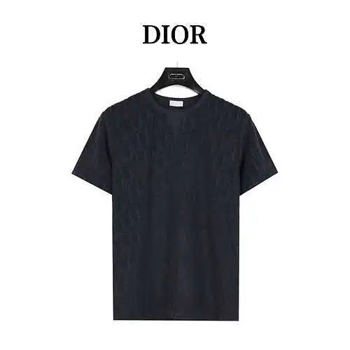 CD Dior manga corta de toalla jacquard estampado integral
