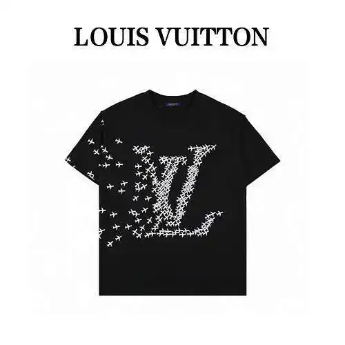 Manga corta estampada con logo de avión pequeño LV Louis Vuitton años 20