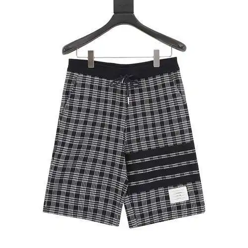 Shorts TB a rayas en jacquard con pata de gallo