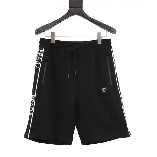 PRD Prada Iron Brand pantalones cortos con logo triangular y banda lateral