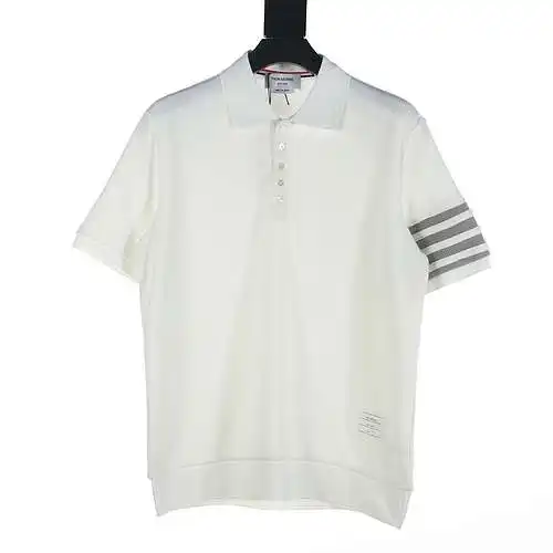 Polo de manga corta TB clásico con diseño waffle de cuatro barras