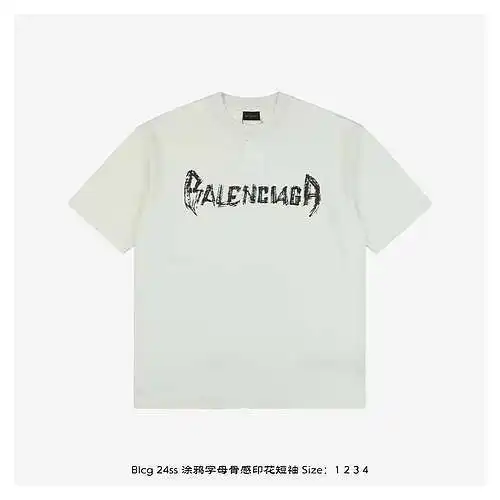Blcg 24ss letras graffiti estampado flaco manga corta