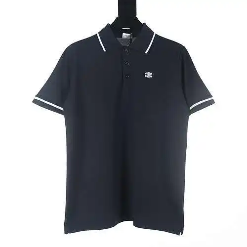 Celine POLO CE Classic Arco de Triunfo bordado manga corta azul marino