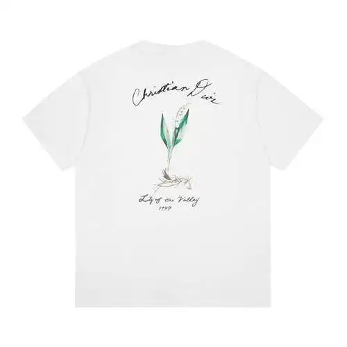 CD Dior camiseta de manga corta con estampado inglés new plant