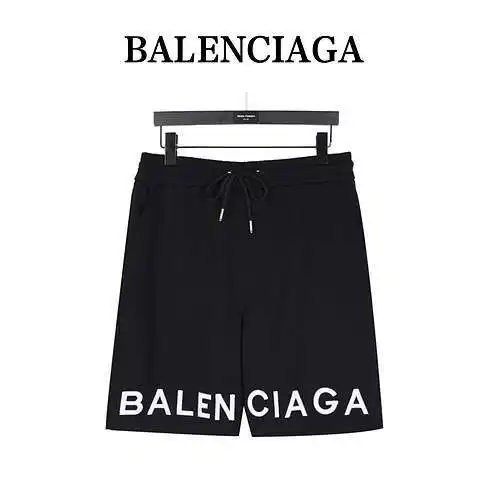 BLCG Balenciaga pantalones cortos con letras bordadas en el dobladillo