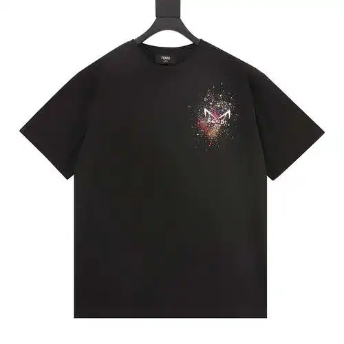 FD Fendi camiseta con cuello redondo y estampado de ojos salpicados