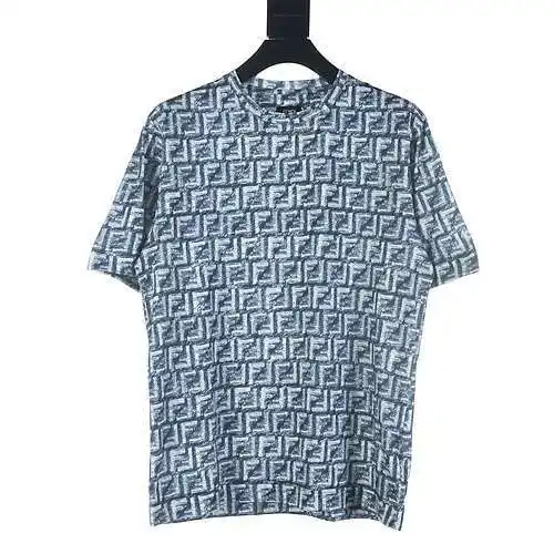 FD Fendi Camiseta manga corta FD azul FF estampado integral