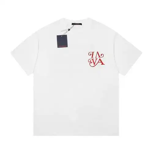 Camiseta de manga corta con letras divertidas rojas de marca compartida Fei Dong de LV Louis Vuitton